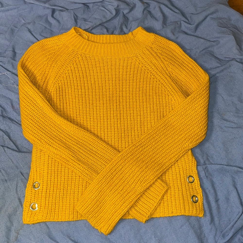 Mustard Sweater with Side Slit